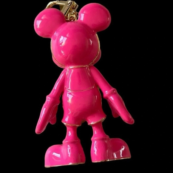 DISNEY X BAUBLEBAR Barbie Bubblegum Pink Mickey Mouse Keychain Bag Charm NEW NWT - Picture 8 of 16